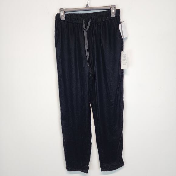 Treasure & Bond Black Velvet Pants Size XXS Elastic Waist Pull On Stretch Luxe - Picture 1 of 10